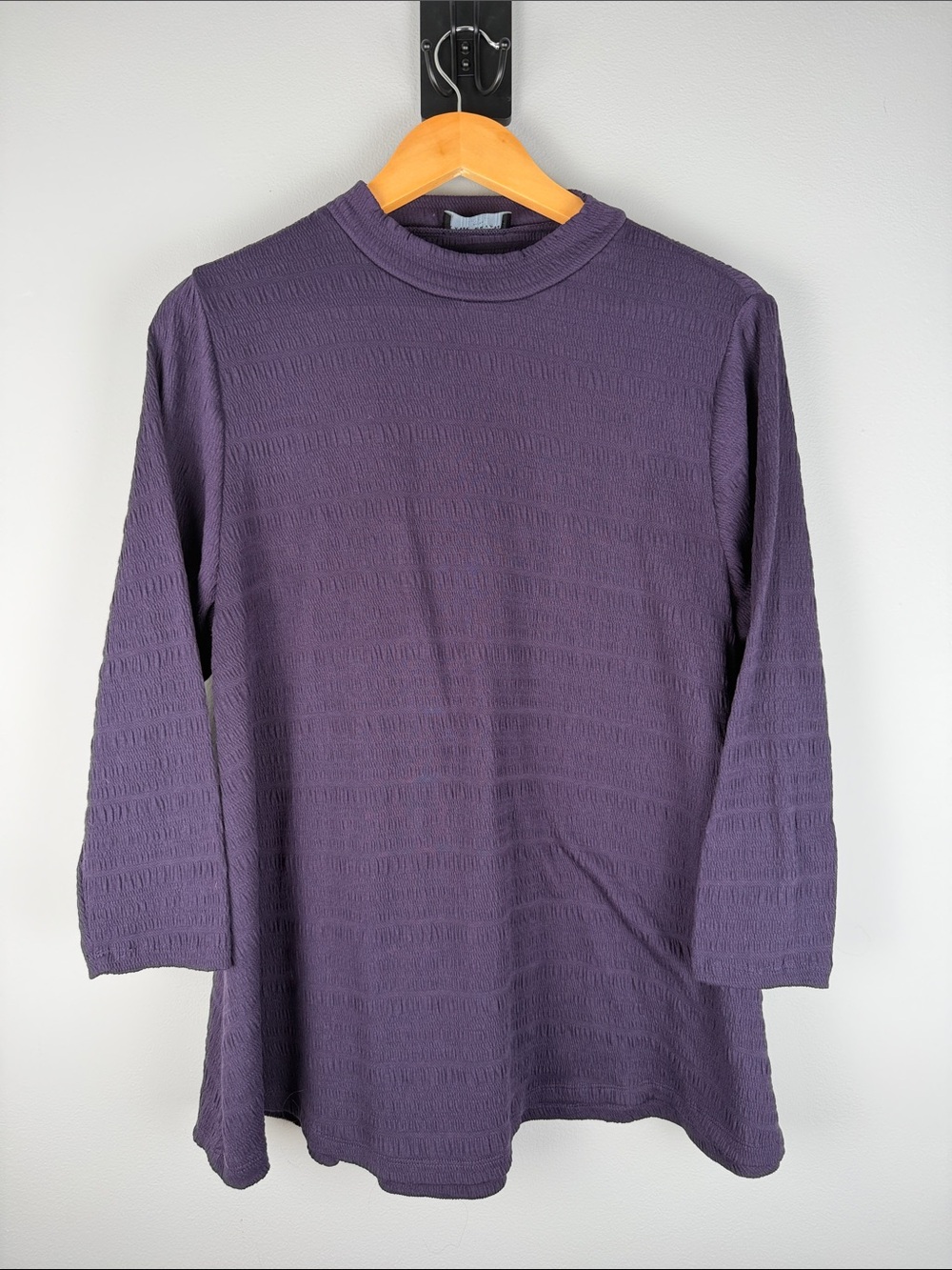 Lane Bryant Textured Purple Mock Neck Top 14/16